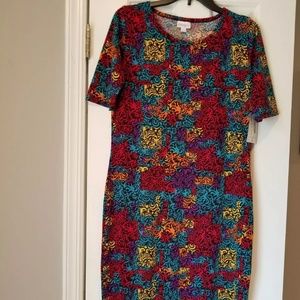 Lularoe multicolor Julia dress size large